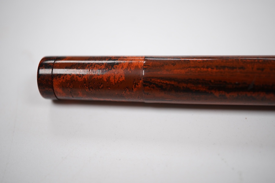 A Waterman No.45 safety pen with red ripple and mottled hard rubber cap and barrel - No.5 nib